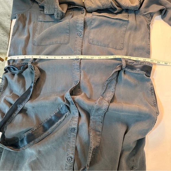 Anthropologie Cloth & Stone chambray utility shirt dress denim tie waist small - Picture 5 of 11